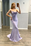 Light Purple Mermaid Spaghetti-Straps Prom Dress HZ1023