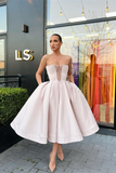 Strapless Short Prom Dress A-Line With Pockets HZ1023
