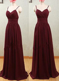 Beautiful Chiffon Straps Sweetheart Long Party Dress , Cute Party Dress HZ1023