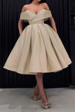Wide Off-the-shoulder Prom Dress Short Satin Skirt HZ1023