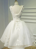 Lovely White Short Graduation Party Dress, Prom Dresses HZ1023