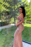 Elegant V-Neck Split Long sleeves Mermaid Prom Dress With Sequins HZ1023