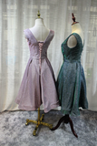 Gorgeous V-Neckline Knee Length New Style Bridesmaid Dress Charming Formal Dresses HZ1023