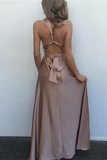 Spaghetti-Straps V-Neck Prom Dress HZ1023