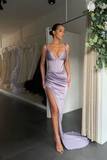 V-Neck Split Prom Dress Sleeveless HZ1023