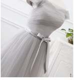 Grey Tulle Party Dress Tulle Long Formal Gown New Long Grey Gown HZ1023