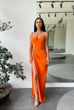 Spaghetti-Straps Mermaid Prom Dress Split HZ1023