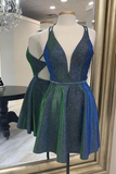 Pretty A-line Sequins Shiny Short Cute Homecoming Dress Party Dresses HZ1023