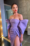 Off-the-Shoulder Lavender Prom Dress HZ1023