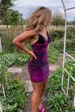 Spaghetti Straps Purple Bodycon Homecoming Dress HZ1023