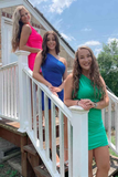 One Shoulder Hot Pink Tight Homecoming Dress HZ1023