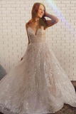 Princess Blue Straps A-Line Long Prom Gown HZ1023