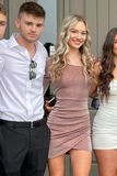 Glitter One Sleeve Bodycon Mini Homecoming Dress HZ1023