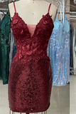 Light Blue Sequin Appliques Bodycon Homecoming Dress HZ1023