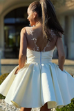 Sexy Ivory A-line Satin Party Dress HZ1023