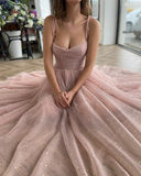 New Tulle Prom Dress A-line Long Prom Dresses Fashion Evening Dress HZ1023