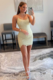 Royal Blue Beaded Lace-Up Bodycon Mini Homecoming Dress HZ1023