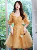 White sweetheart neck tulle short prom dress, cute white homecoming dress HZ1023