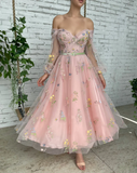 Off the shoulder Handmade Long Sleeve Sweetheart Short Cocktail Dress Homecoming Dress HZ1023