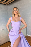 Beautiful Starps Mermaid Long Prom Dress With Slit Sleeveless HZ1023