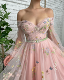 Off the shoulder Handmade Long Sleeve Sweetheart Short Cocktail Dress Homecoming Dress HZ1023
