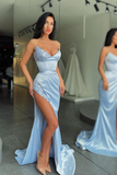 Sky Elegant Sweetheart Sequins Prom Dress Long With Slit HZ1023