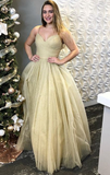 Sparkly Tulle Long Prom Dresses,Evening Dresses,Formal Dresses HZ1023