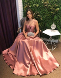 Long Spaghetti Straps Simple Style Prom Dresses HZ1023