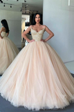 Strapless sequined Formal Long Ball gown Prom Dress HZ1023