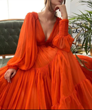 Customizable Long Puff Sleeve Party Dress HZ1023