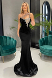 Sexy Black One Shoulder Mermaid Prom Dress With Crystals HZ1023