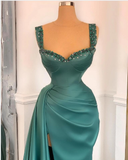 Amazing Sweetheart Crystal Ruffles Mermaid Evening Gown With Long Sweep Train HZ1023