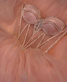 Light Pink A Line Prom Dress,Crustal Beaded Long Evening Dresses HZ1023