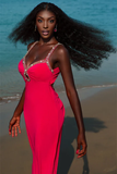 MERMAID STRAP SWEETHEART ANKLE LENGTH SLEEVELESS BACKLESS APPLIQUE PROM DRESS HZ1023