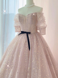 Champagne tulle long prom dress, tulle long evening dress HZ1023