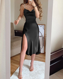 simple blush pink prom dress,modest slit evening dresses HZ1023