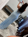 heath Strapless Sequin Prom Dress With Slit HZ1023