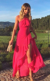Sleeveless Prom Gown Halter evening Gown HZ1023