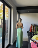 Spaghetti strap gradient prom dress vintage ombre dress HZ1023