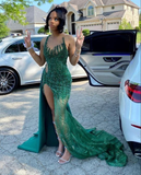 Girls gorgeous shiny sequins mermaid long elegant evening gown ball gown HZ1023