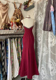 Red retro sexy mermaid spaghetti straps exquisite lace long prom dress evening dress party dress HZ1023