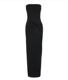 Black shiny stylish elegant off-shoulder sequined long slim fit floor-length ball gown evening dress party dress HZ1023