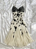 Ivory Elegant Exquisite Beaded Floral Short Lace Ball Gown Evening Gown Party Dress HZ1023