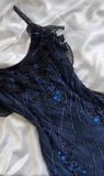 Navy Blue Gorgeous Exquisite Fashion Beaded Charming Long Tulle Elegant Ball Gown Evening Dress Party Dress HZ1023