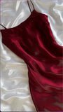 Red shiny elegant spaghetti straps long elegant tulle party dress prom dress evening dress HZ1023