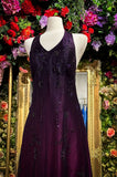 Purple Low-key Gorgeous Exquisite Beaded Midi Tulle Ball Gown Evening Gown Party Dress homecoming dress HZ1023