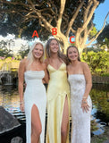 White/Yellow/Sexy Elegant Long Chiffon/Satin/Lace Ball Gown Evening Dress Wedding Guest Party Dress HZ1023