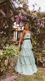 White fashion tube top elegant long floor-length layered tulle ball gown evening dress HZ1023