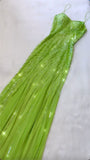 Green gorgeous fashion exquisite beaded spaghetti straps long tulle ball gown evening dress party dress HZ1023
