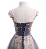 Cute tulle sequins long prom dress evening dress HZ1023